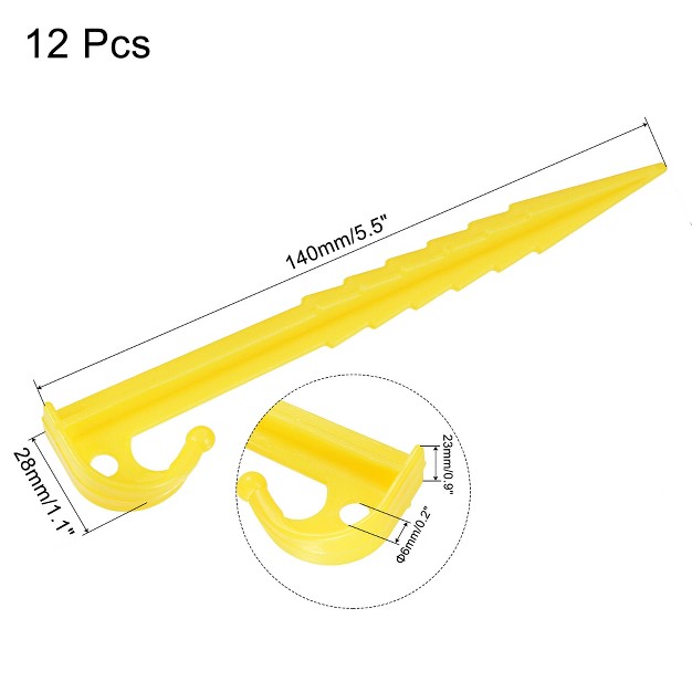 Unique Bargains Plastic Ground Pegs Serrated Edges With Hook For Outdoor