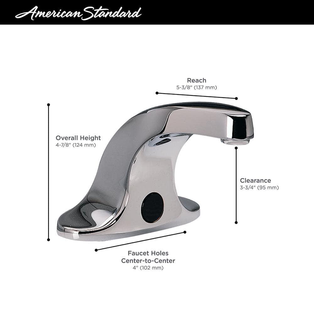 American Standard Innsbrook DC Powered Single Hole Touchless Bathroom Faucet with 05 GPM NonAerated Spray in Polished Chrome