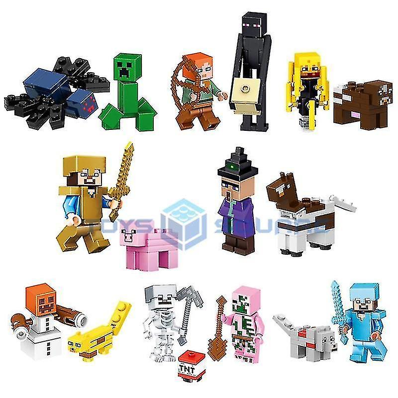 Herobrine Ghast Wither Steve With My World Action Figures Model Building Blocks Bricks Set Gifts  Toys For Children