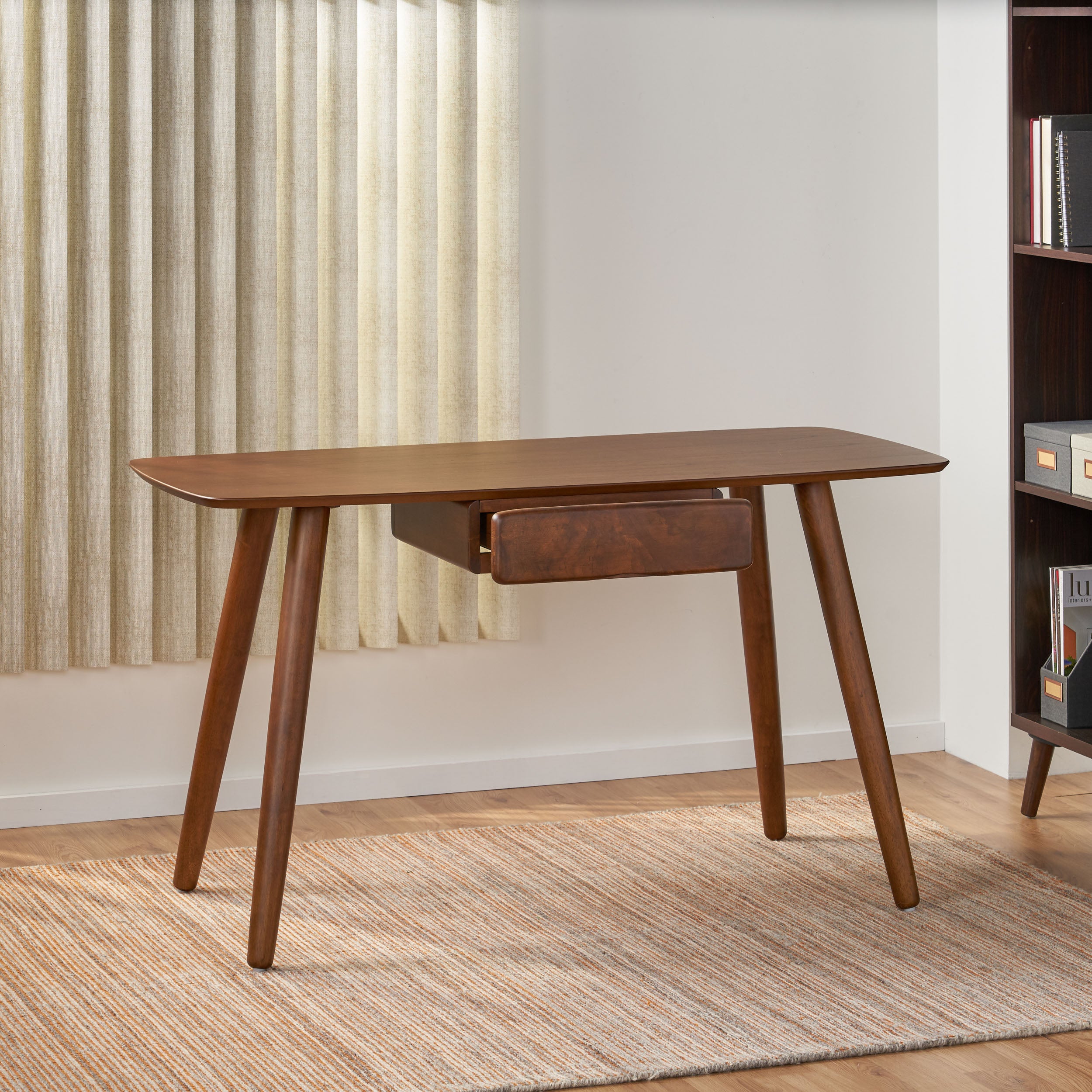 Kidman Wood Study Table with Faux Wood Overlay