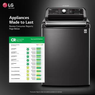 LG 5.5 Cu. Ft. SMART Top Load Washer in Black Steel with Impeller NeveRust Drum and TurboWash3D Technlogy WT7900HBA