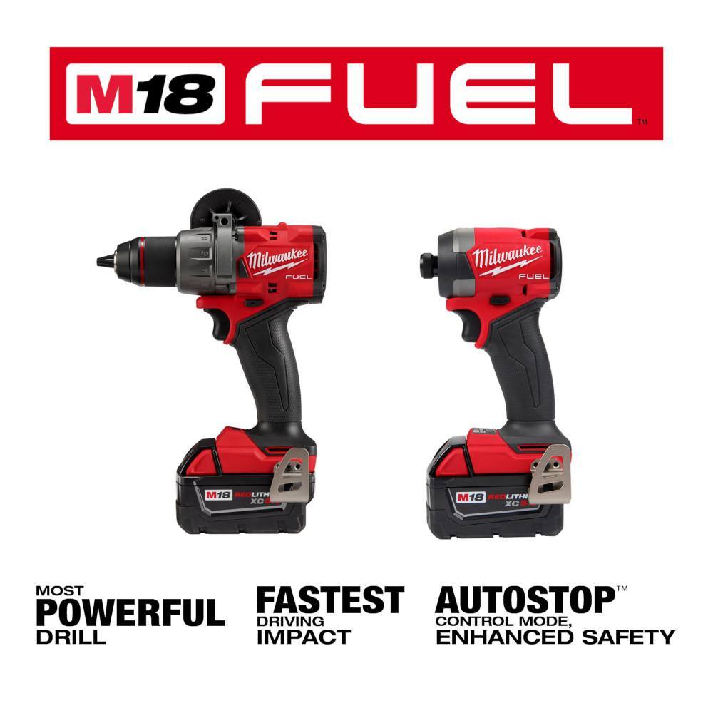 MW M18 FUEL 18V Lithium-Ion Brushless Cordless Hammer Drill and Impact Driver Combo Kit (2-Tool) with 2 Batteries 3697-22