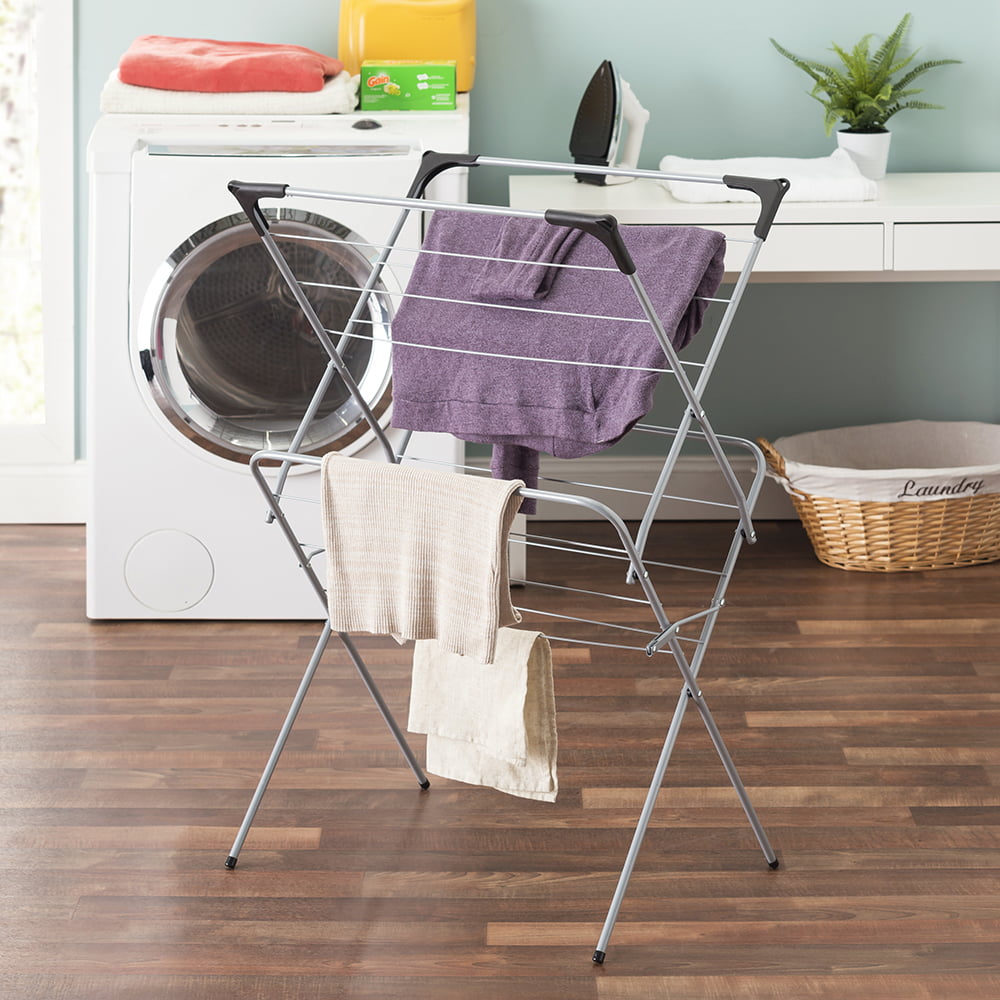 Home Basics 2-Tier Steel Drying Rack, Silver