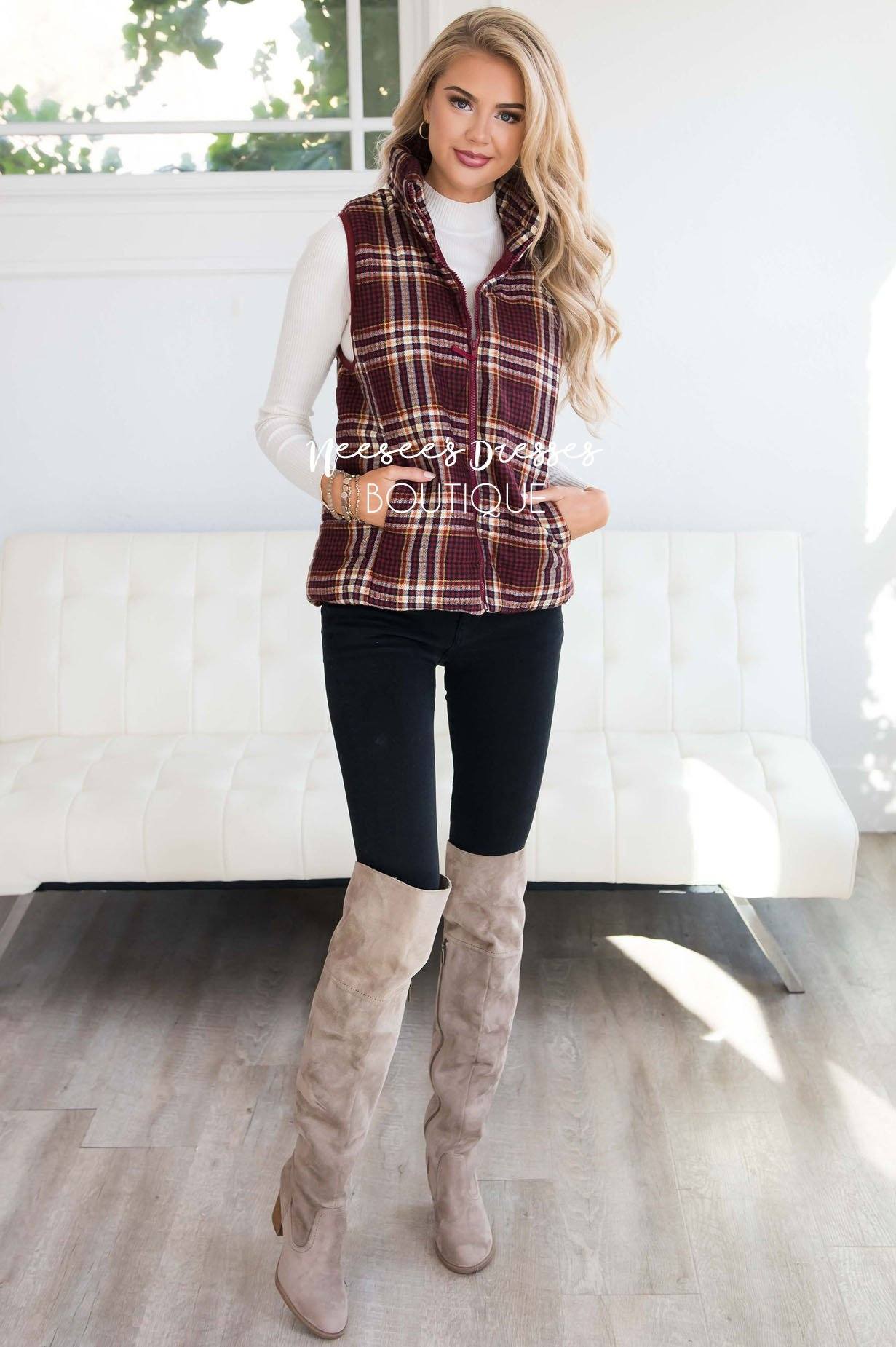 Winter Wishes Plaid Vest