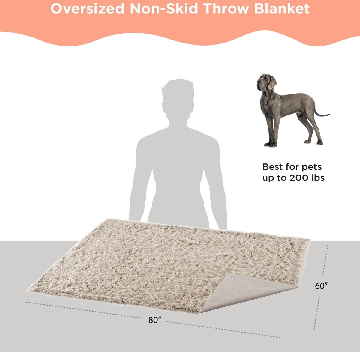 Best Friends by Sheri Calming Shag Orthopedic Dog Blanket