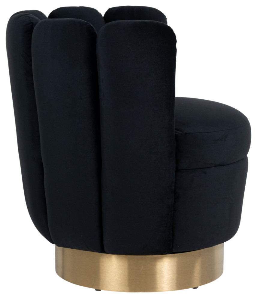 Round Black Velvet Easy Chair  OROA Mayfair   Contemporary   Armchairs And Accent Chairs   by Oroa   Distinctive Furniture  Houzz