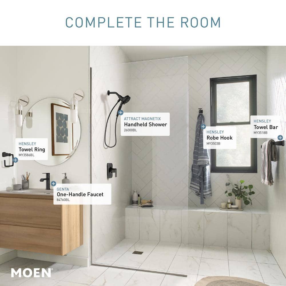 MOEN Genta Single Hole SingleHandle Bathroom Faucet in Matte Black