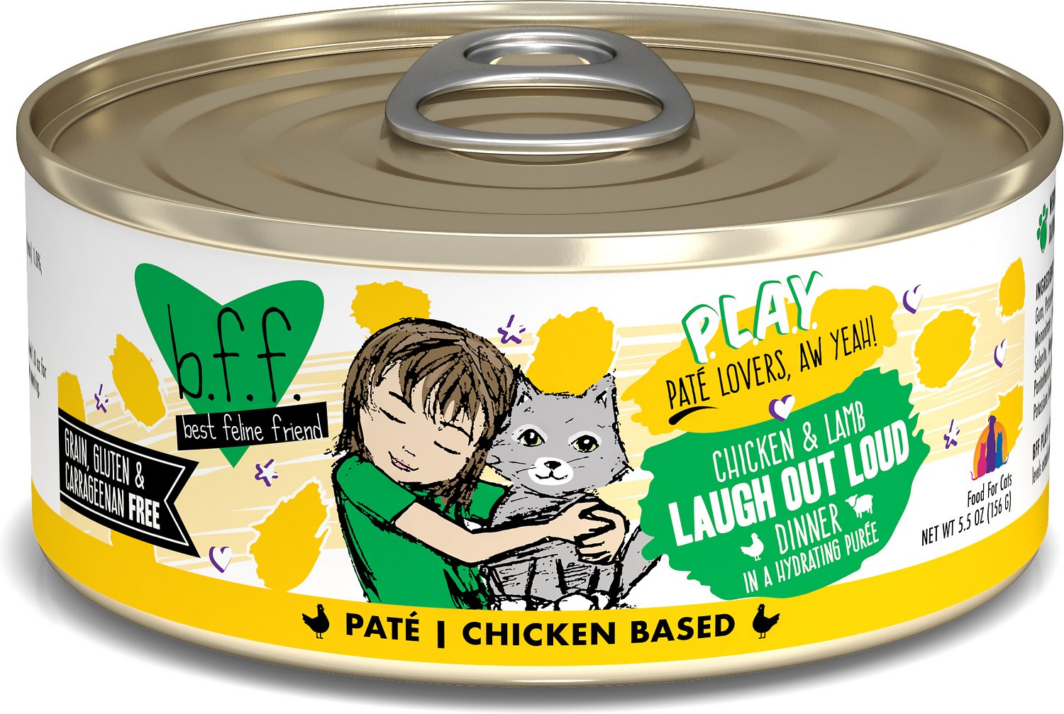 Weruva Cat BFF Play Pate Lovers Chicken and Lamb Laugh Out Loud Dinner I