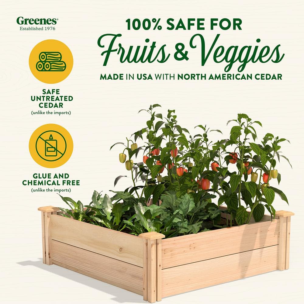 Greenes Fence 3 ft. x 3 ft. x 11 in. Premium Cedar Raised Garden Bed RC363612P