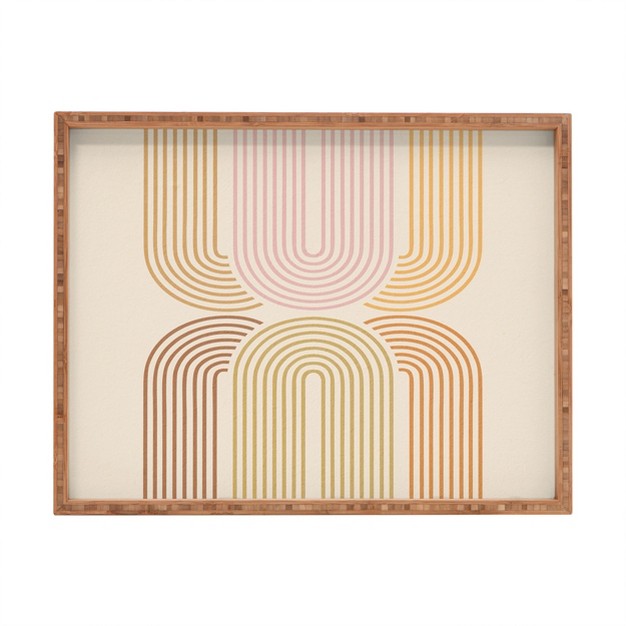 Iveta Abolina Rainbow Arches I Rectangular Tray Deny Designs