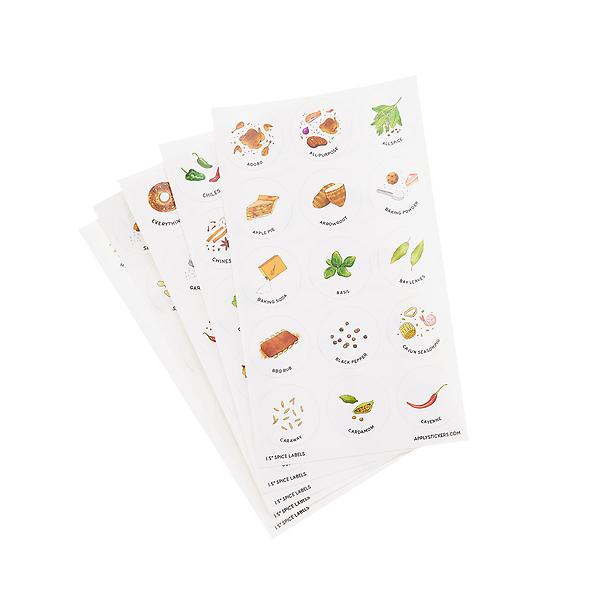 Illustrated Spice Labels Pkg75