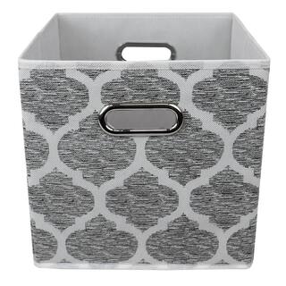 Home Basics 11 in. H x 10.5 in. W x 10.5 in. D Gray Fabric 1-Cube Organizer HDC75247