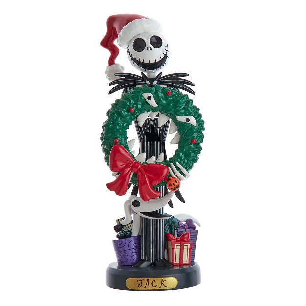 Kurt Adler 10 inch Disney Nightmare Before Christmas Jack Skellington With Wreath Nutcracker