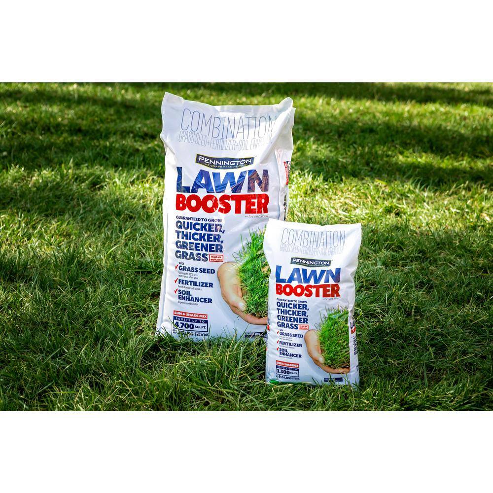 Pennington 35 lbs. Sun and Shade Lawn Booster with Smart Seed Fertilizer and Soil Enhancers 100540513