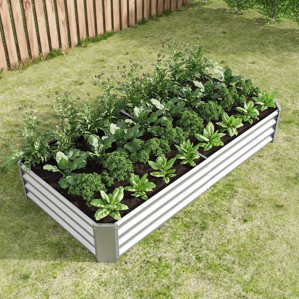 Metal Raised Rectangle Planter Beds for Plants  Metal Oval Raised Garden Bed Planter