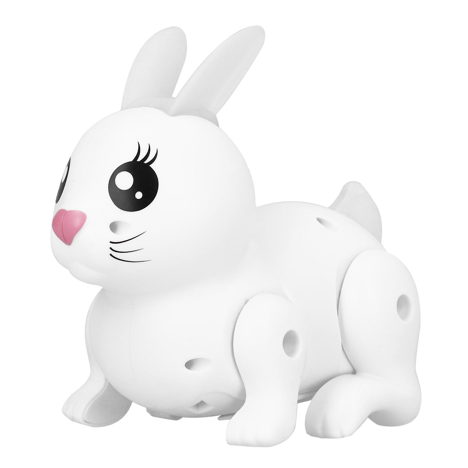 Electronic Jumping Rabbit Sound Light Simulation Bunny Model Funny Children Toy Giftwhite