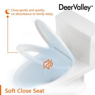 DEERVALLEY DeerValley 12 in. Rough in Size 1-Piece 1.28 GPF Single Flush Elongated Toilet in. White Seat Included DV-1F52627