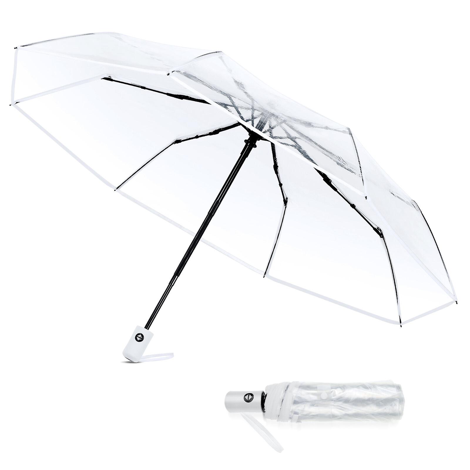 1pc Auto Open Close Umbrella Clear Umbrella Men Women Umbrella Portable Folding Umbrellas For Rain