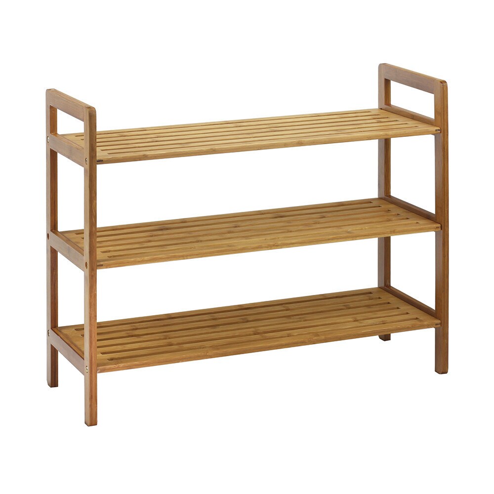 Oceanstar 3 tier Natural Finish Bamboo Shoe Rack