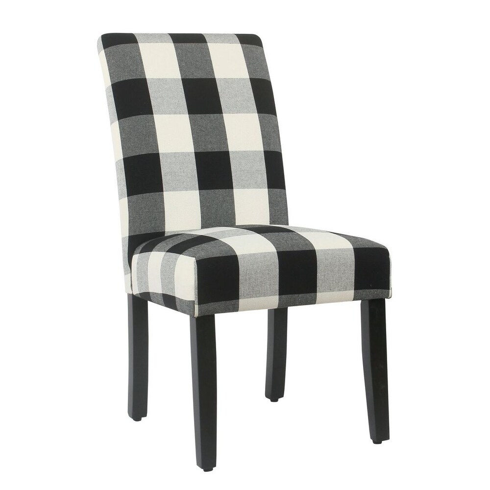 HomePop Black Plaid Parsons Dining Chair (Set of 2)