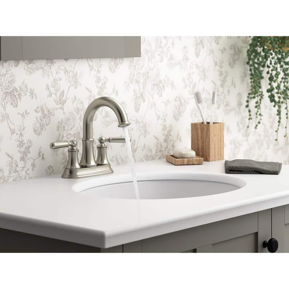 KOHLER Capilano 4 in Centerset 2Handle Bathroom Faucet in Vibrant Brushed Nickel