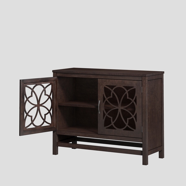 Wood Accent Buffet Sideboard Storage Cabinet with Adjustable Shelf