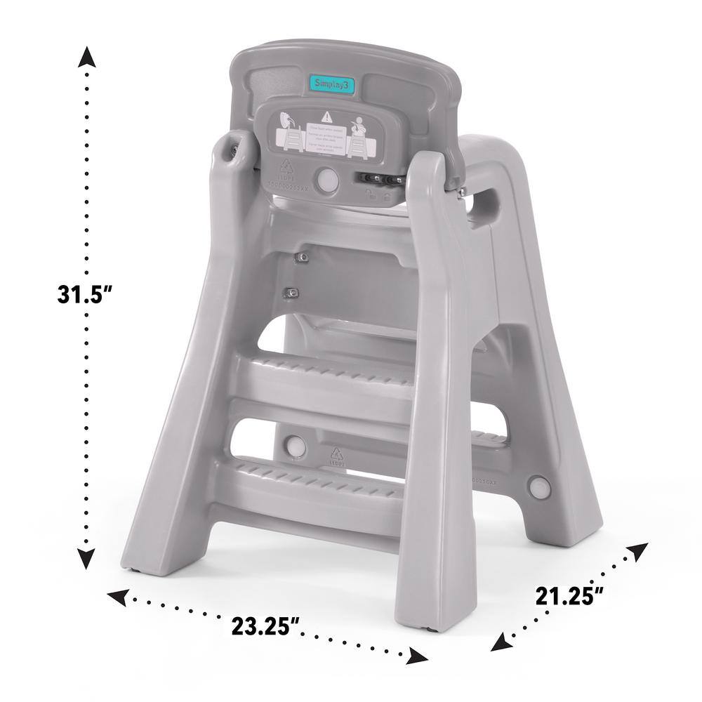 Simplay3 Gray Booster Kids Dining Chair 421010-01