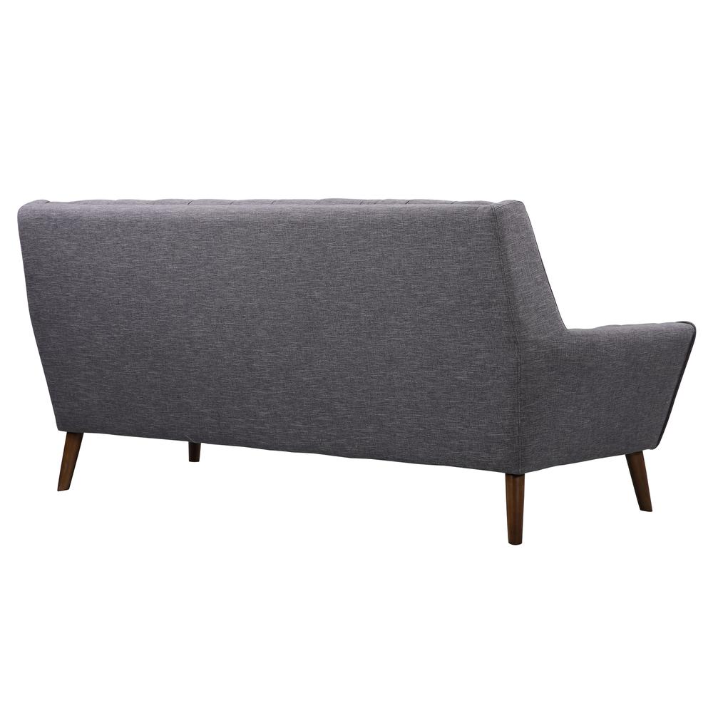 Cobra Sofa with Linen and Walnut Legs Flared Armed Square Tufting