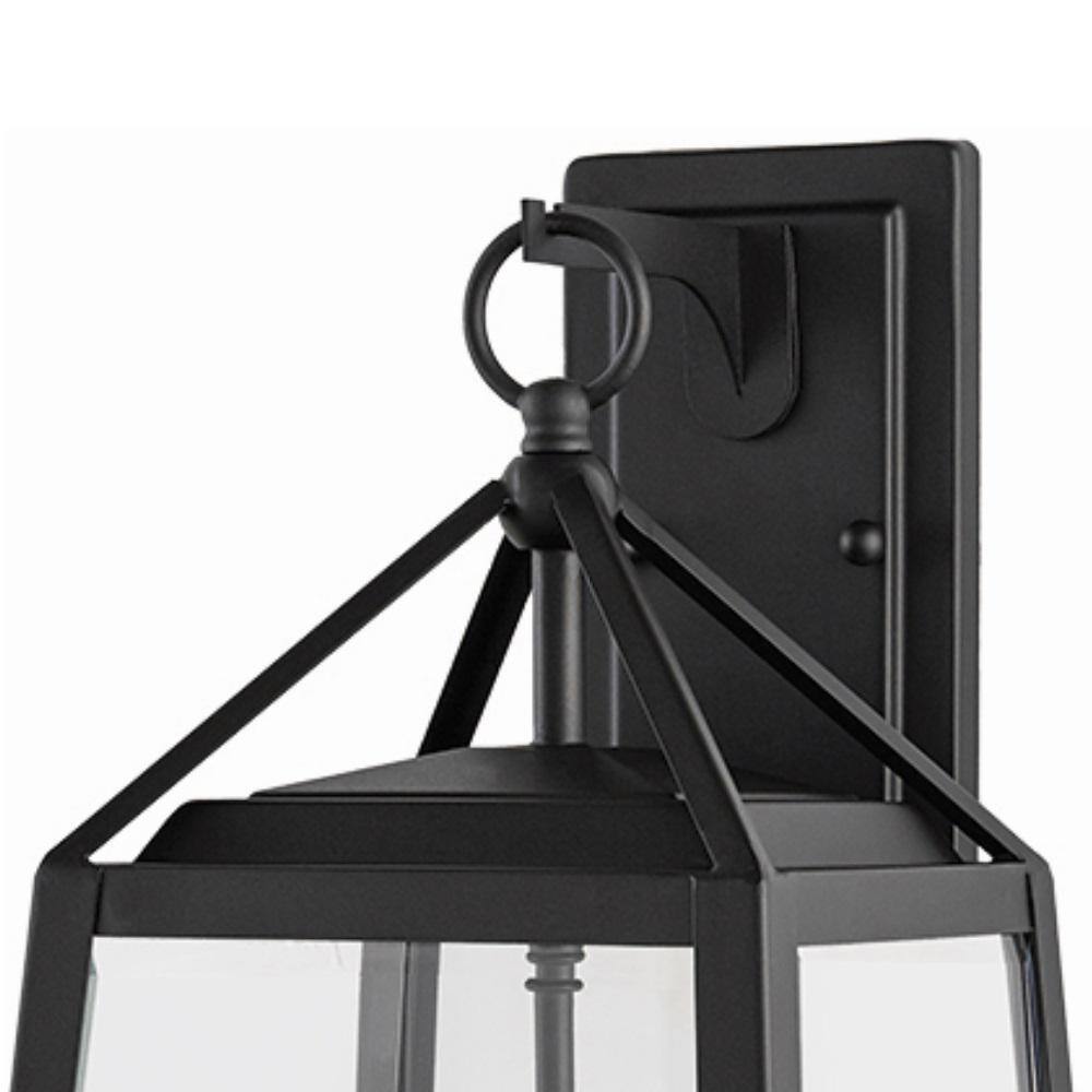 Home Decorators Collection Blakeley Transitional 2-Light Black Outdoor Wall Light Fixture with Clear Beveled Glass 19905