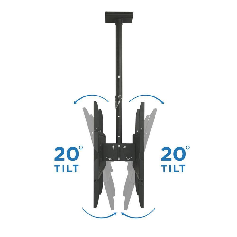 Mount-It 37 in. - 75 in. Dual Full Motion TV Ceiling Mount with 20-Degree Tilt 350 lbs. Load Capacity MI-502B