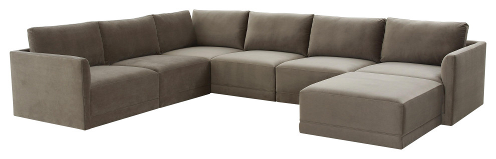 Willow Taupe Modular Large Chaise Sectional   Transitional   Sectional Sofas   by First of a Kind USA Inc  Houzz