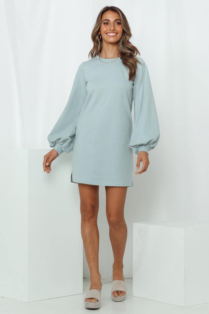 HELLO MOLLY Girl Club Dress Duck Egg Blue