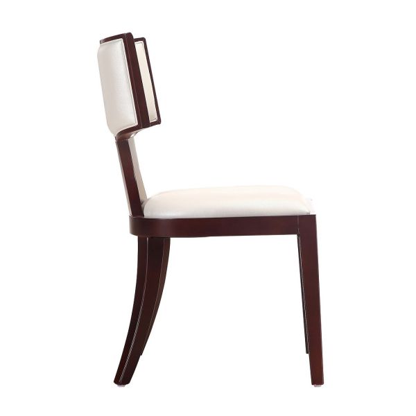 Pulitzer Dining Chair (Set of Two) in Pearl White and Walnut