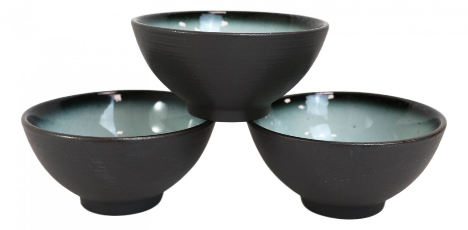 1 Pack Of 6 Ceramic Zen Blue Swirl Appetizer Salad Soup Dessert Rice Bowls 10oz EBR02