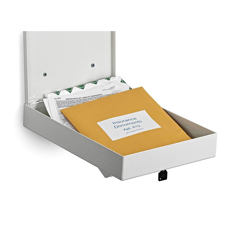 AdirOffice White Large Wall Mounted Weatherproof Steel Drop Box 631-14-WHI