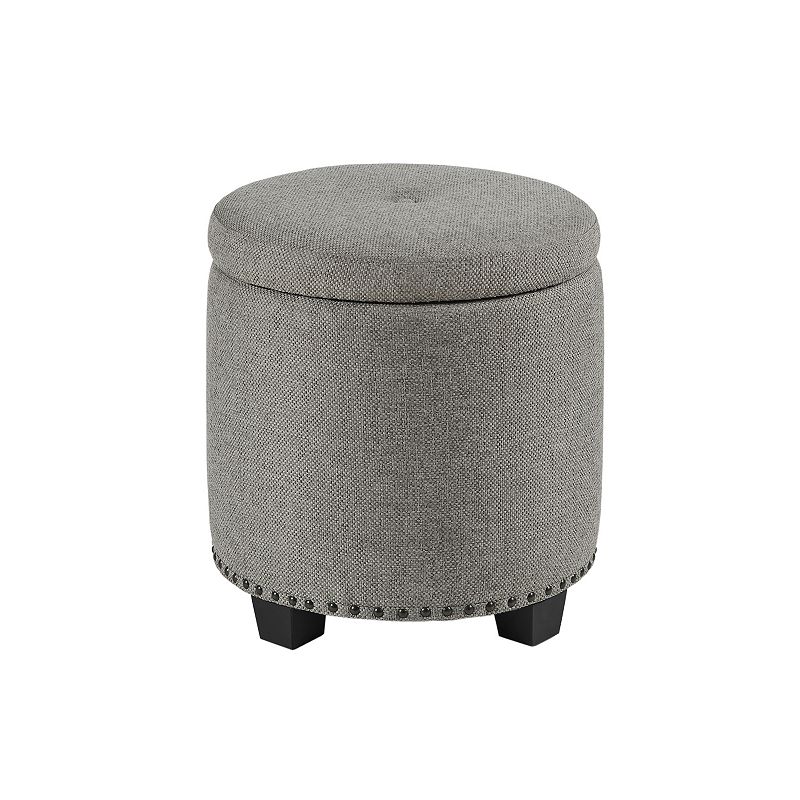 Madison Park Frances Round Storage Ottoman