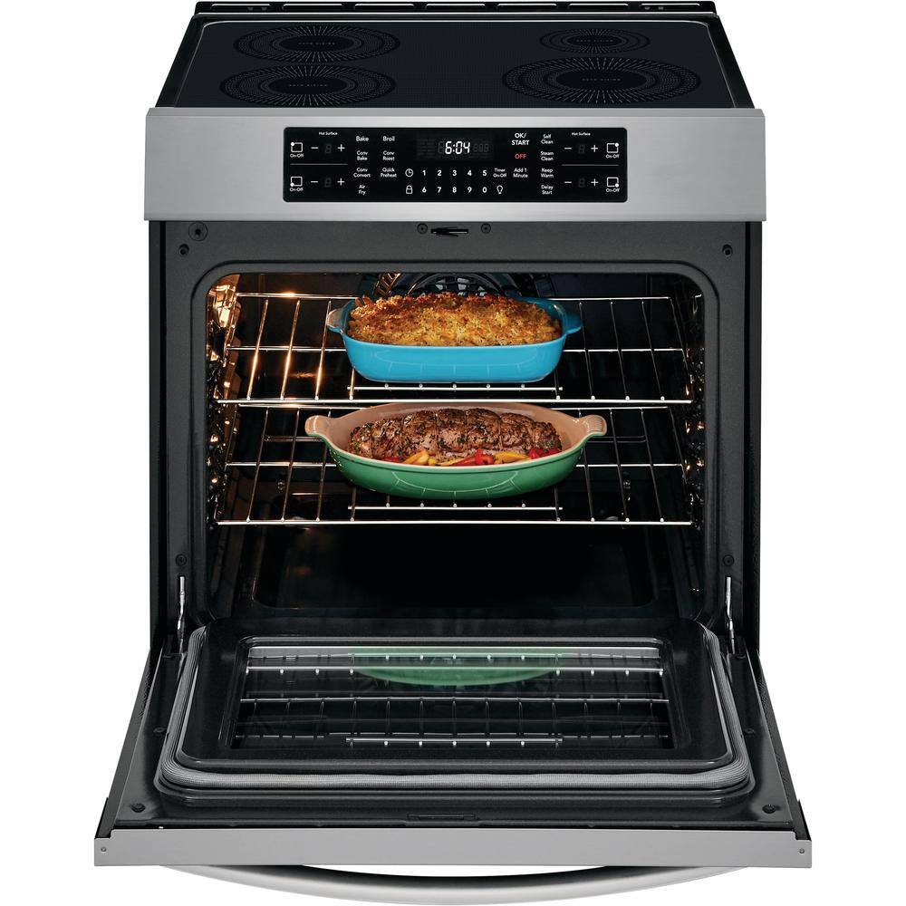 FRIGIDAIRE GALLERY 30 in. 4 Element Slide-In Induction Range in Stainless Steel with Convection and Air Fry FGIH3047VF