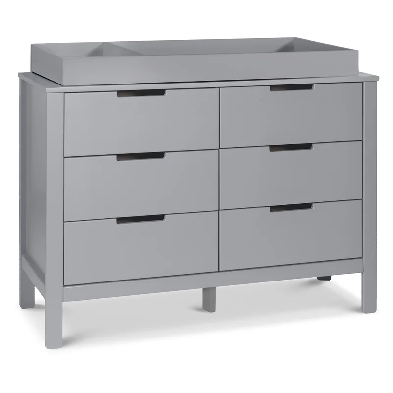 Carter's by DaVinci Colby 6 Drawer Double Dresser， Gray