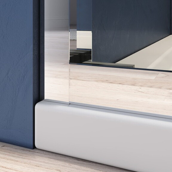 Sliding Glass Tub Door 56 60 in. W x 57 in. H  Chr...