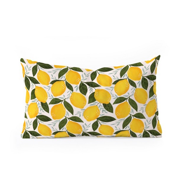 Avenie Mediterranean Summer Lemons Oblong Throw Pillow Society6