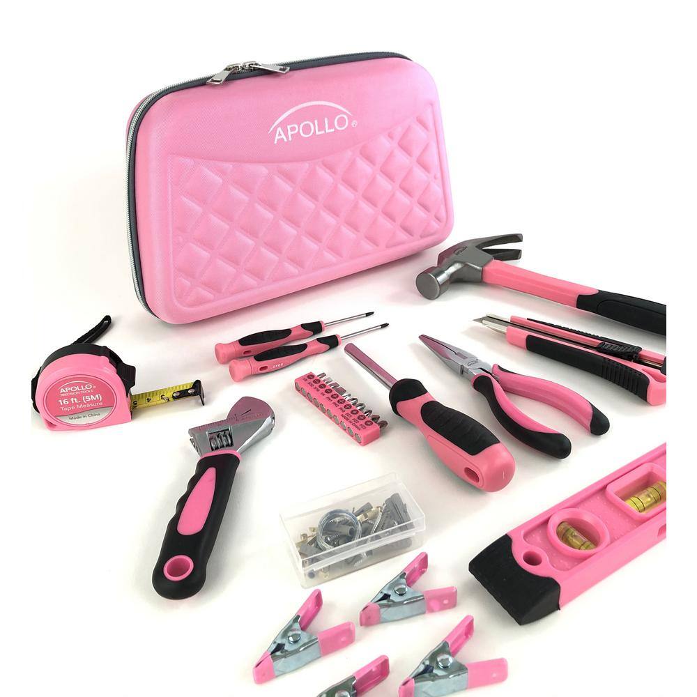 Apollo Household Tool Kit in Designer Case Pink(63-Pieces) DT5016P