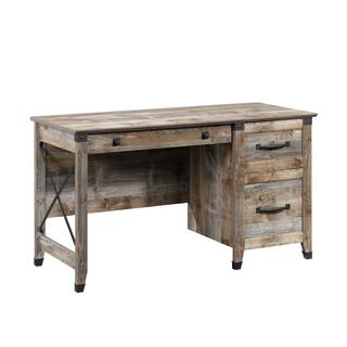 SAUDER Carson Forge 53.189 in. Rustic Cedar Computer Desk with File Storage 431581