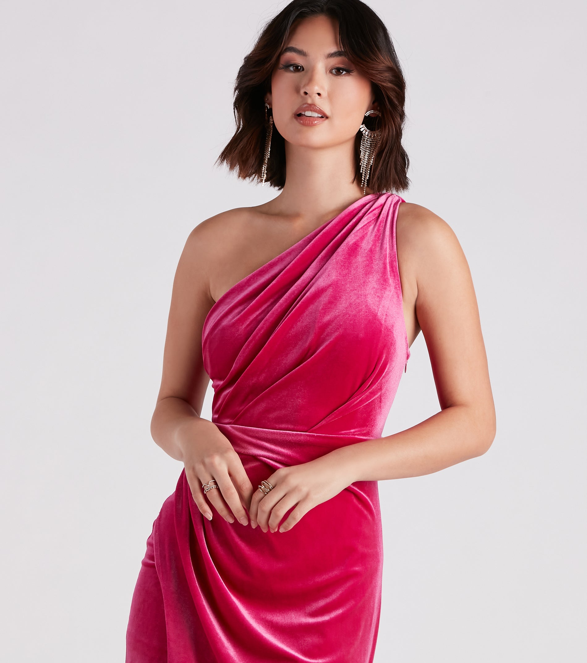 Connie Formal Velvet One-Shoulder Dress