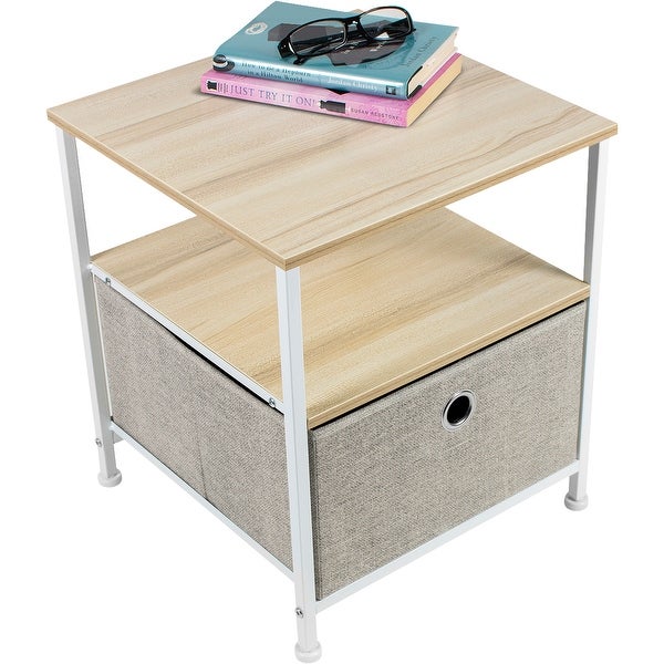 Nightstand 1-Drawer Shelf Storage - Bedside Furniture End Table Chest - - 30821853