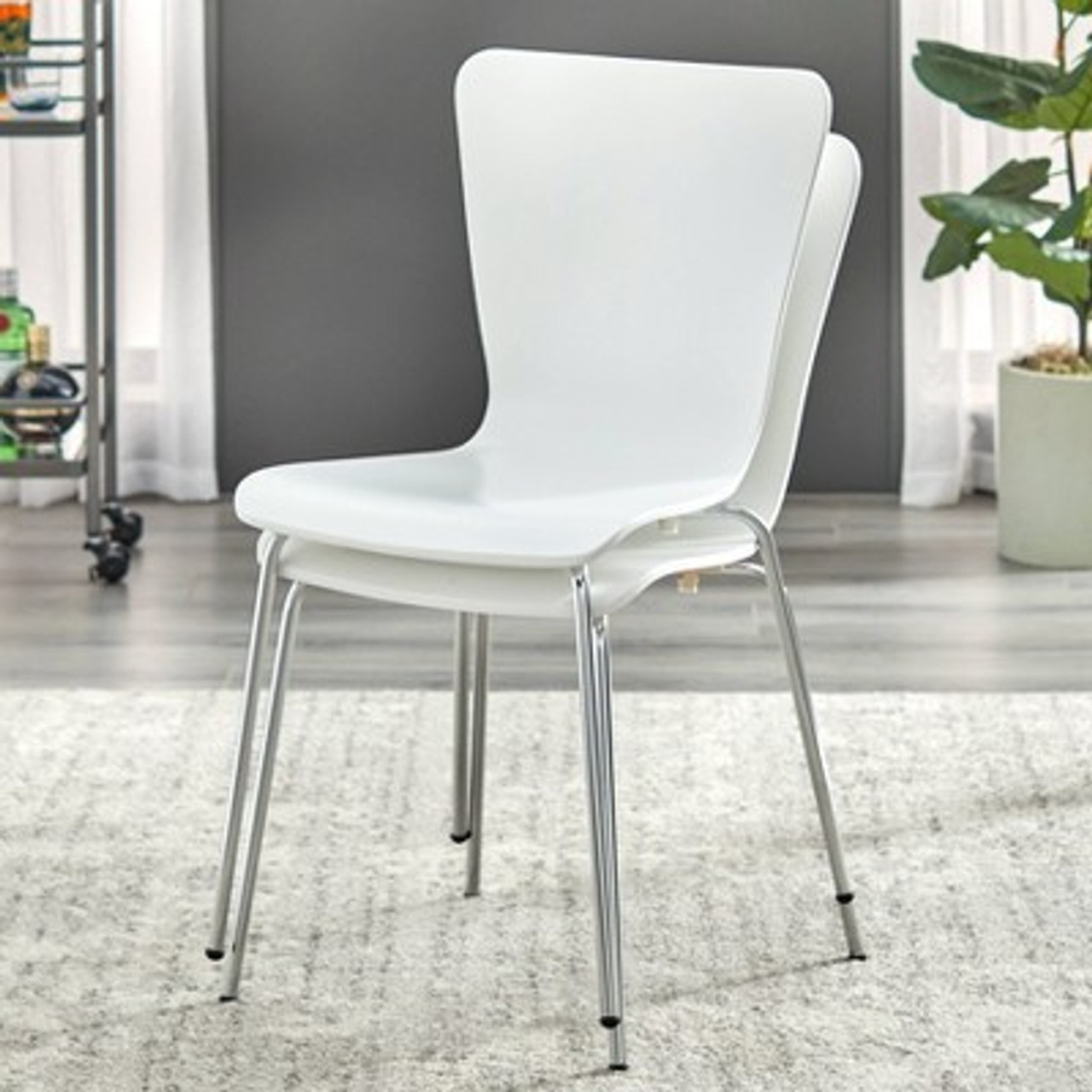 Set of 2 Pisa Modern Bentwood Dining Chairs White - Buylateral