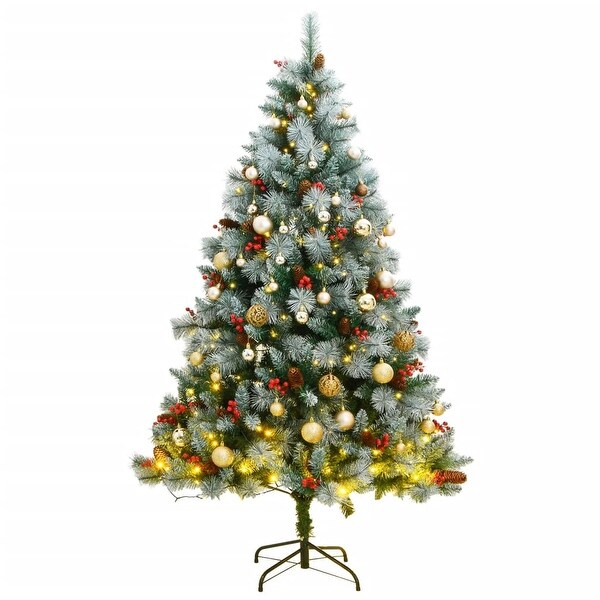 vidaXL Christmas Tree Artificial Hinged Christmas Tree with Cones and Berries