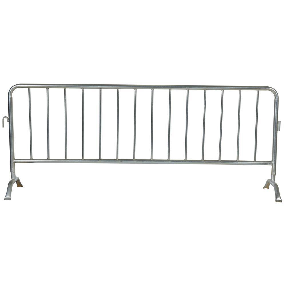 Vestil Heavy Duty Galvanized Steel Crowd Control Interlocking Barrier with Both Curved Feet PRAIL-102-HD-G