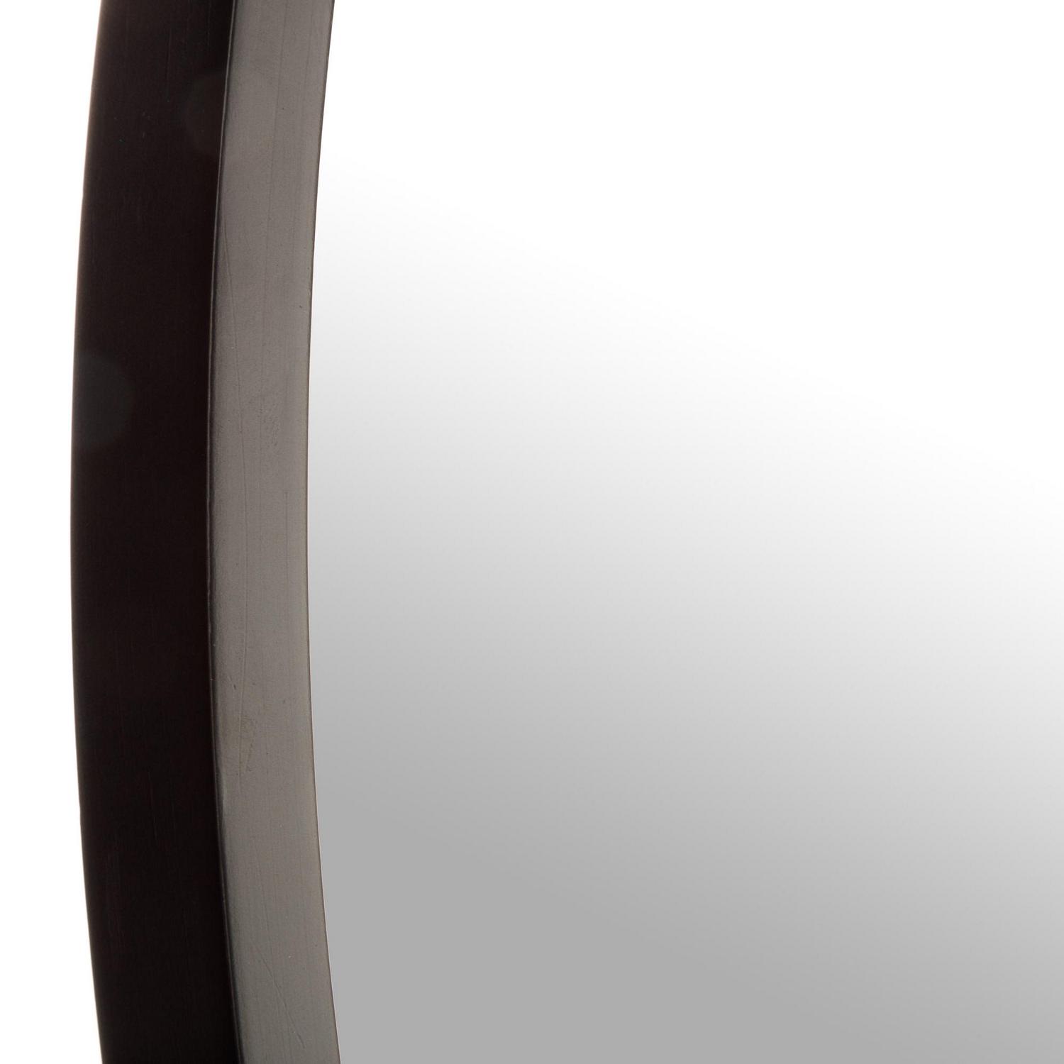 Gallery Solutions 30  Round Metal Luna Wall Mirror Black  Crowdfused