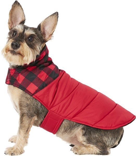 Frisco Mediumweight Boulder Plaid Insulated Dog and Cat Puffer Coat