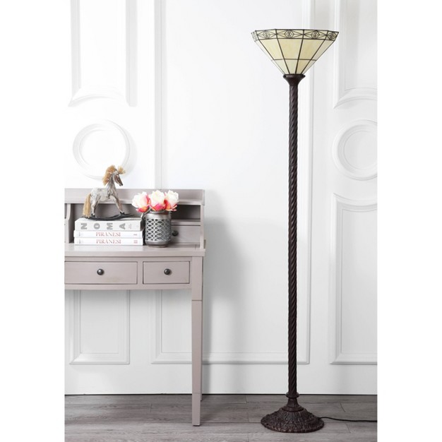 Moore  Style Torchiere Floor Lamp includes Led Light Bulb Bronze Jonathan Y